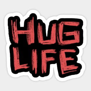 Hug Life, Red Hand Font Sticker